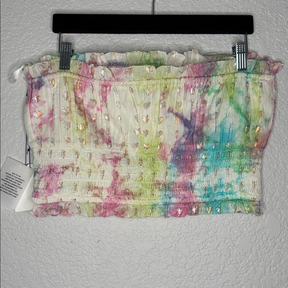 NWT Revolve Majorelle Siesta Key Tie-Dye Metallic Heart Crop Top XL Pastel Boho - Picture 6 of 9